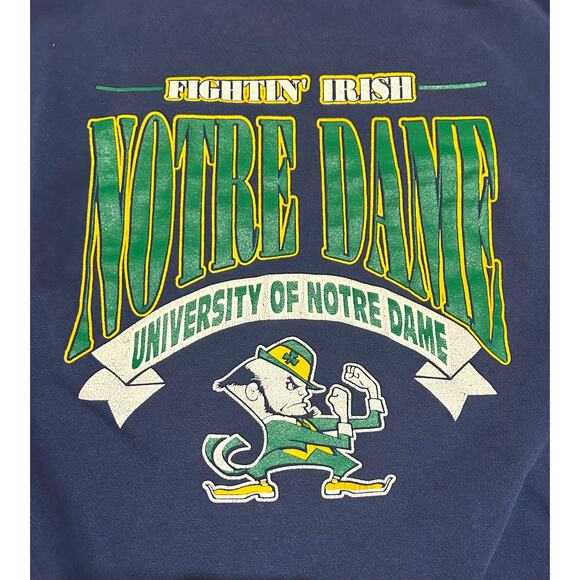 90s Notre Dame University Fighting Irish Graphic Sweatshirt - Picture 2 of 5